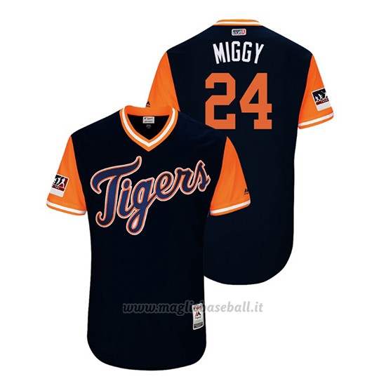 Maglia Baseball Uomo Detroit Tigers Miguel Cabrera 2018 Llws Players Weekend Miggy Blu